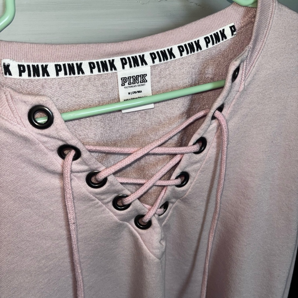 Victoria's Secret Pink Lace-Up Sweatshirt